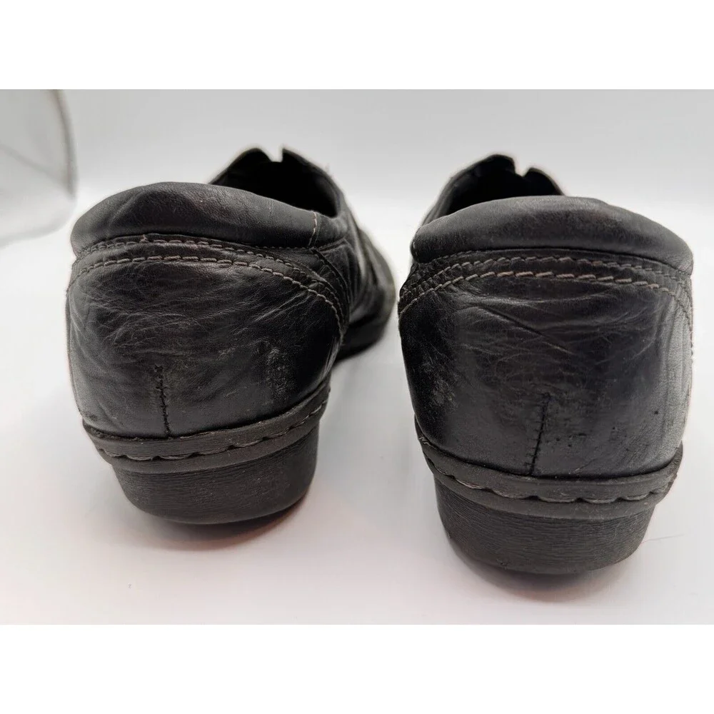 Clarks Shoes Women’s Slip On Whistle Resort Black Lea Size 8M Casual Office